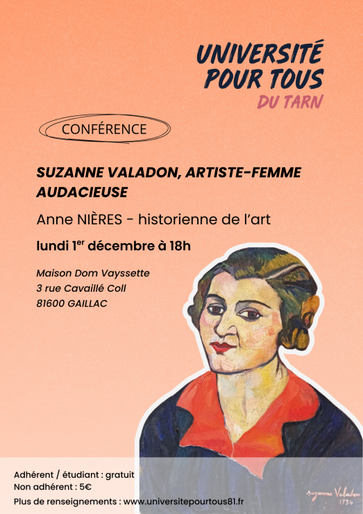 SUZANNE VALADON, ARTISTE-FEMME AUDACIEUSE