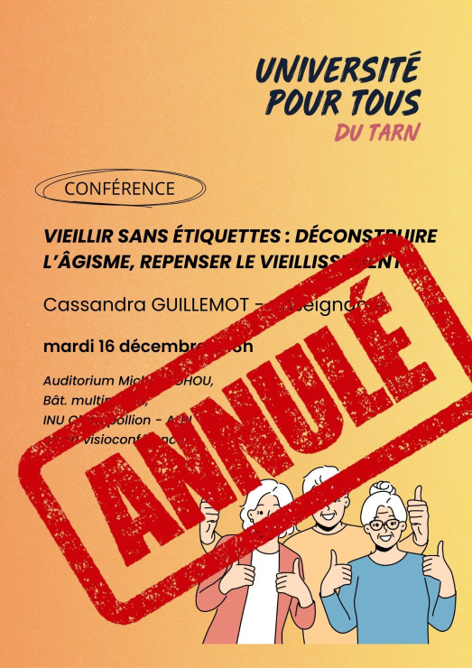 ⚠️ Conférence du 16 décembre — Annulée