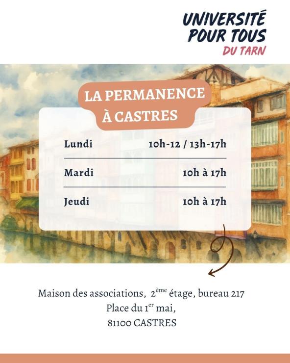 Permanence à Castres. Nouveaux horaires